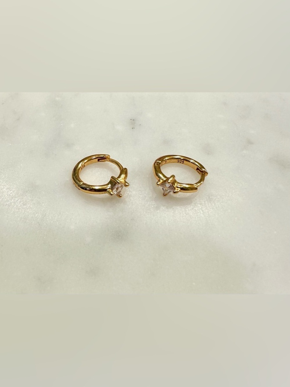 Cz diamond huggie earrings